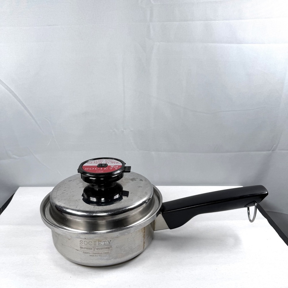 Society Sensi-Tone Cookware Ultrex 7, T304S, 1 Qt Sauce Pan with Lid USA Made